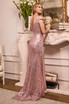 Sequin Embellished with Glitter Sweetheart Bodice Unique Cap Sleeves Prom & Bridesmaid Dress CDCH171