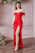 Soft Satin Corset Vintage Retro Laced Style High Leg Slit Prom & Bridesmaid Dress CD7484