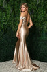 Off Shoulder Mermaid Straps Side Slit Long Evening Dress NXE1048