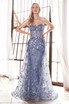 Glitter Fitted Vintage Floral Overskirt Detail Strapless Sheer Corset Sweetheart Bodice Prom & Bridesmaid Dress CDCB046