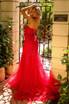 Embroidered Lace Tulle Skirt Strapless Sweetheart Long Prom Dress ACSU081