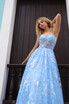 Sheer Bodice A-Line Embellished Glitter Sweetheart Long Prom Dress NXT1332