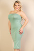 Plus Size Tube Bodycon Midi Dress (CAPELLA)