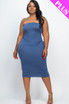 Plus Size Tube Bodycon Midi Dress (CAPELLA)