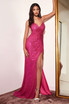 Gathered Waistline Ruched Fitted Plunging Neck Bodice Lace-Up Back Long Evening Dress CDCH225