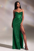 Glitter Wrap Effect Cowl Neck Sensual Bodice Mermaid Long Prom & Bridesmaid Dress CDCD254