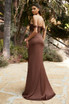 Satin High Leg Slit Off The Shoulder Draped Bodice Open Back Long Prom & Bridesmaid Dress CD7488