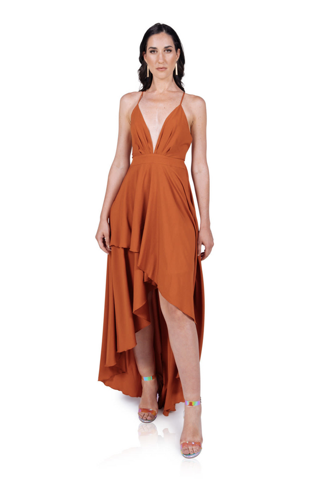 Claude Burgundy Maxi Dress