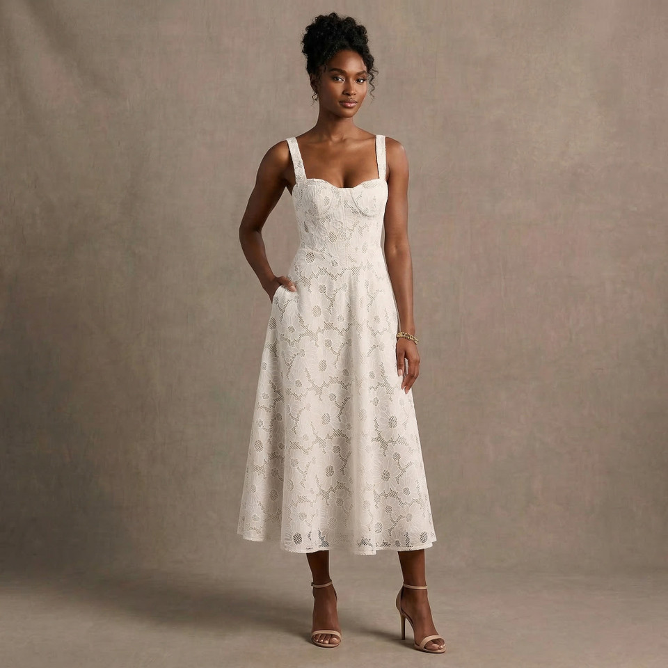 Olivia White Lace Maxi Dress