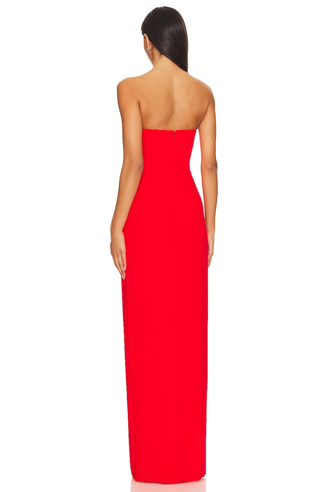 Rosette Strapless Maxi Dress