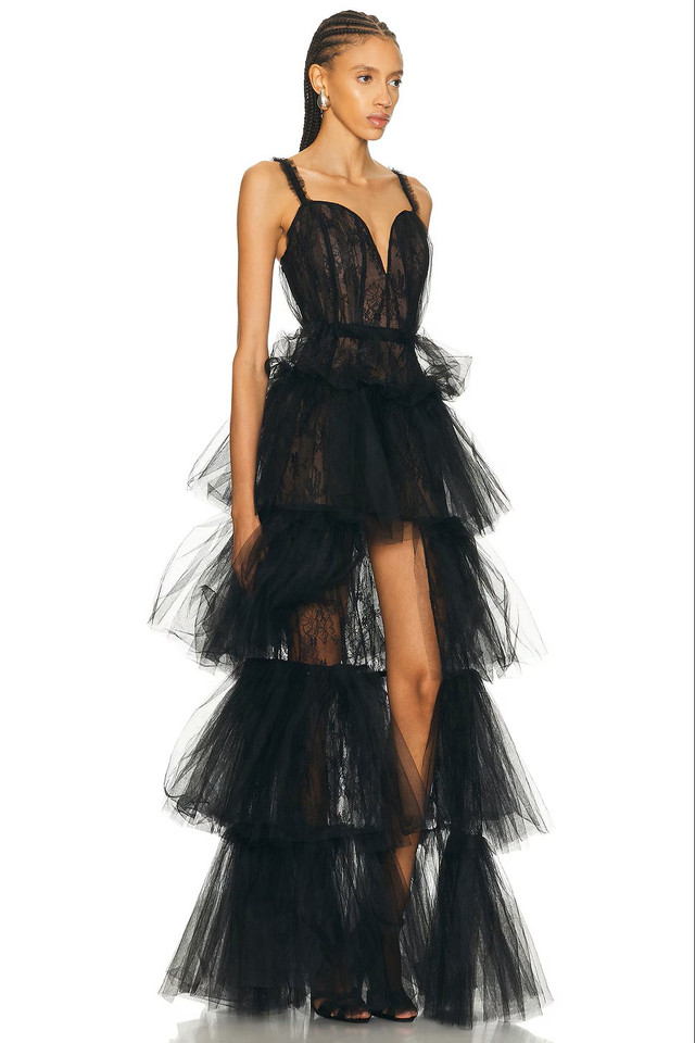 Laurel Bustier Tiered Gown