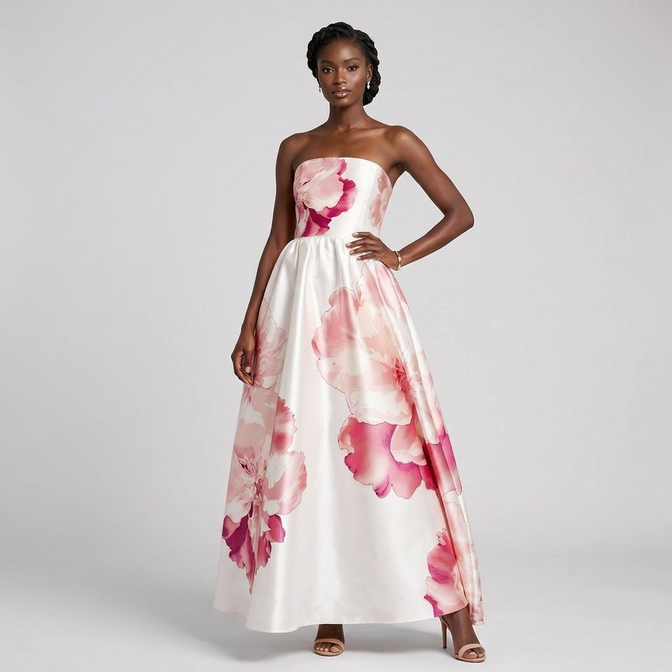 Adèle Coral Printed Maxi Dress