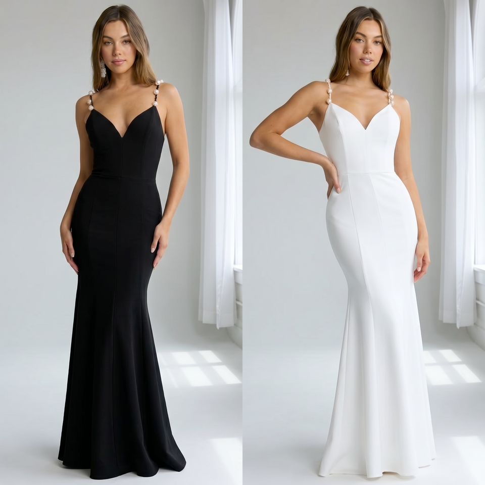Amélie Pearl Straps Maxi Dress