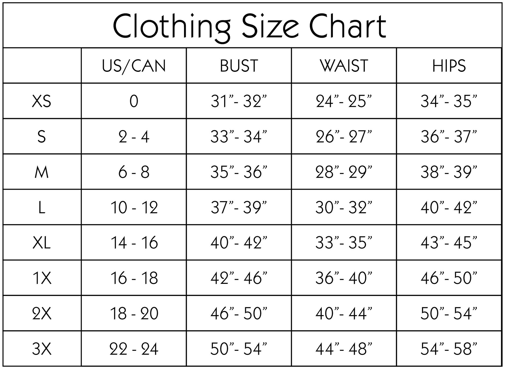 size-chart