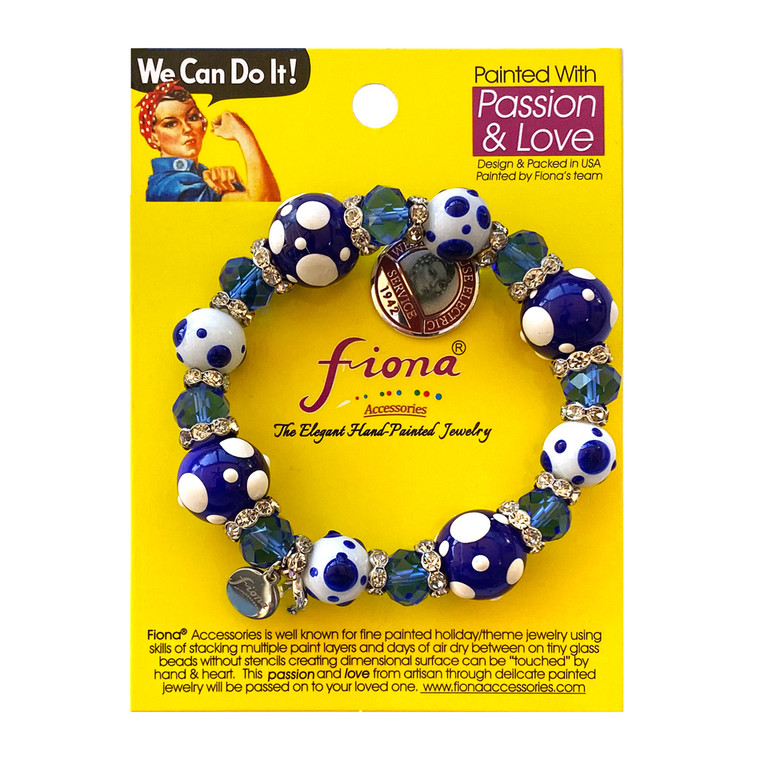LOVE DOTS NAVY BRACELET W/CHARM
