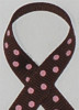 Brown with Pink Swiss Dots