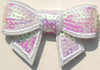 White Sequin bows for small children. Our Sequin bows Shine in your hair and look spectacular.