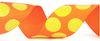 Orange and Yellow Glitter Polka Dot Ribbon #620
