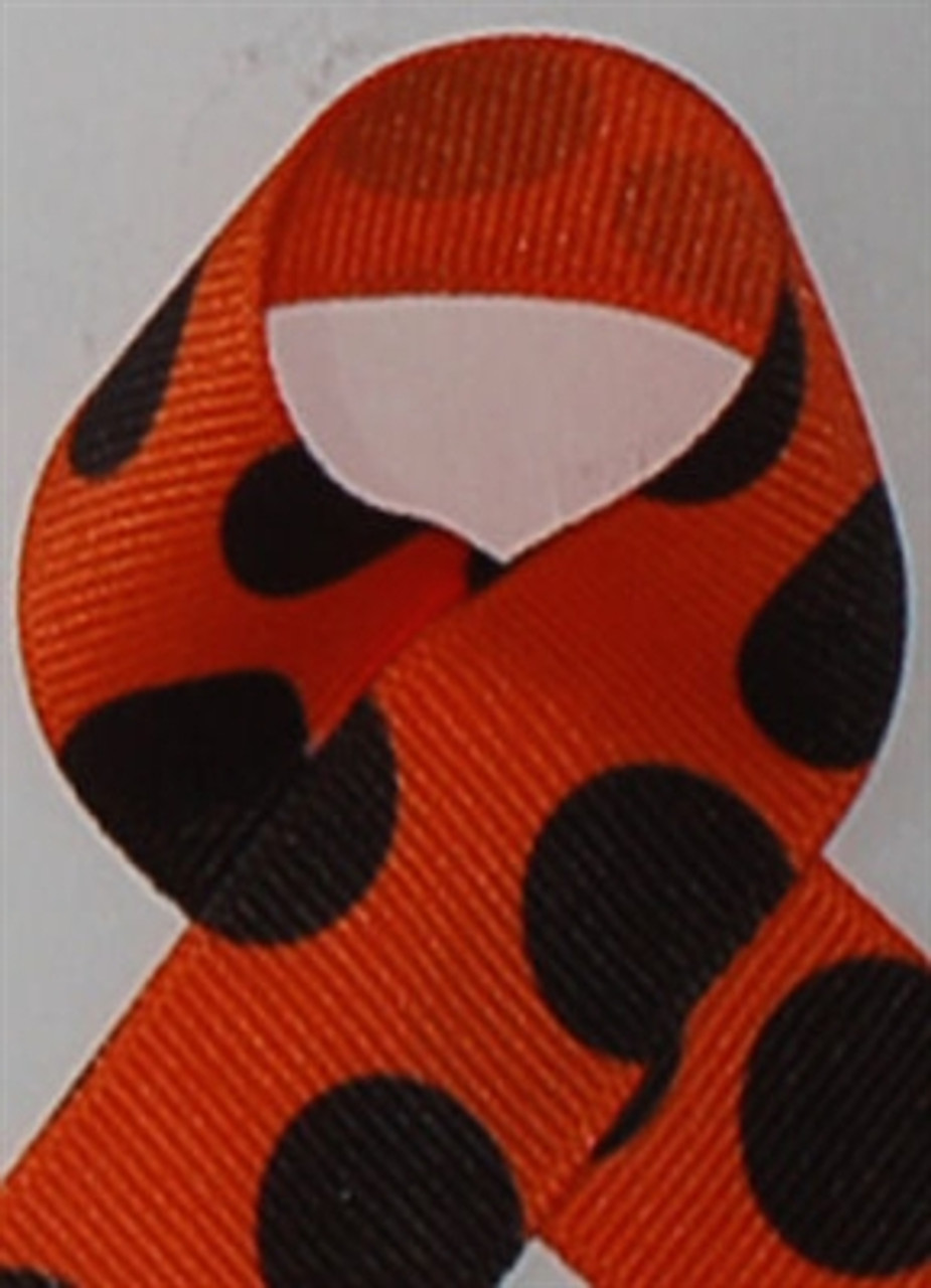 Orange / Black Large Polka Dots