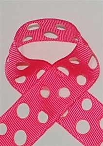 Hot Pink Dots Cut Out Ribbon