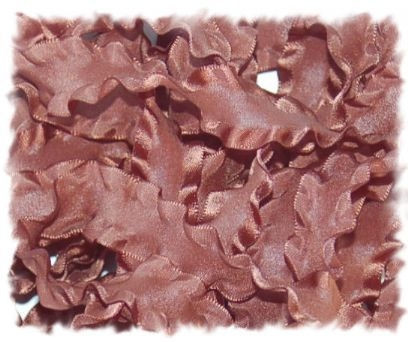 Brown Double Ruffle Ribbon