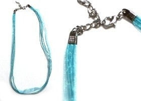 Light Blue Organza Necklaces - Light Blue