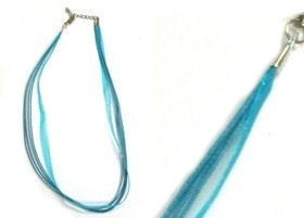 Bright Blue Organza Necklaces