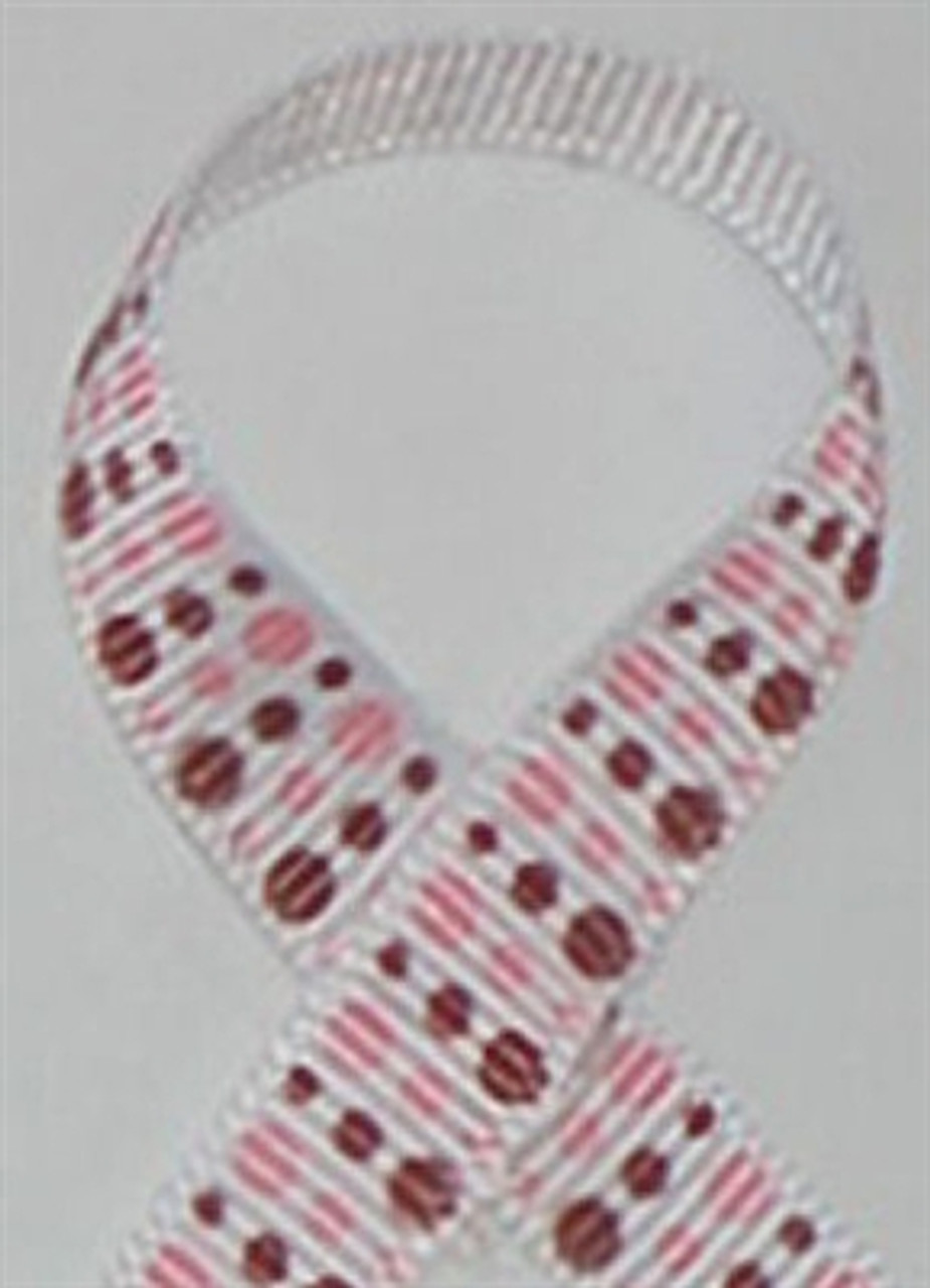 Dizzy Dots Brown and Pink Grosgrain Ribbon