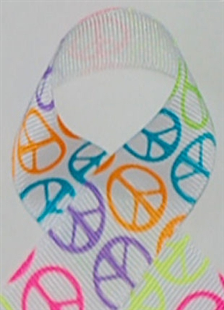 Neon Peace Grosgrain Ribbon