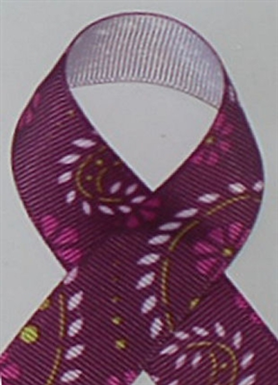 Paisley Purple  Grosgrain Ribbon