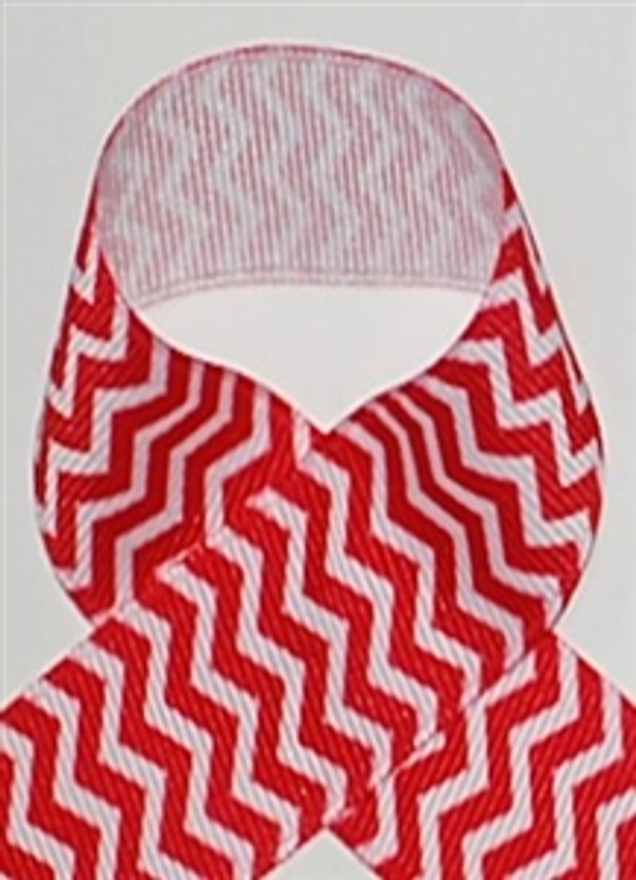 Chevron Ribbon | Red Chevron Ribbon | Printed Ribbon For Hair Bows