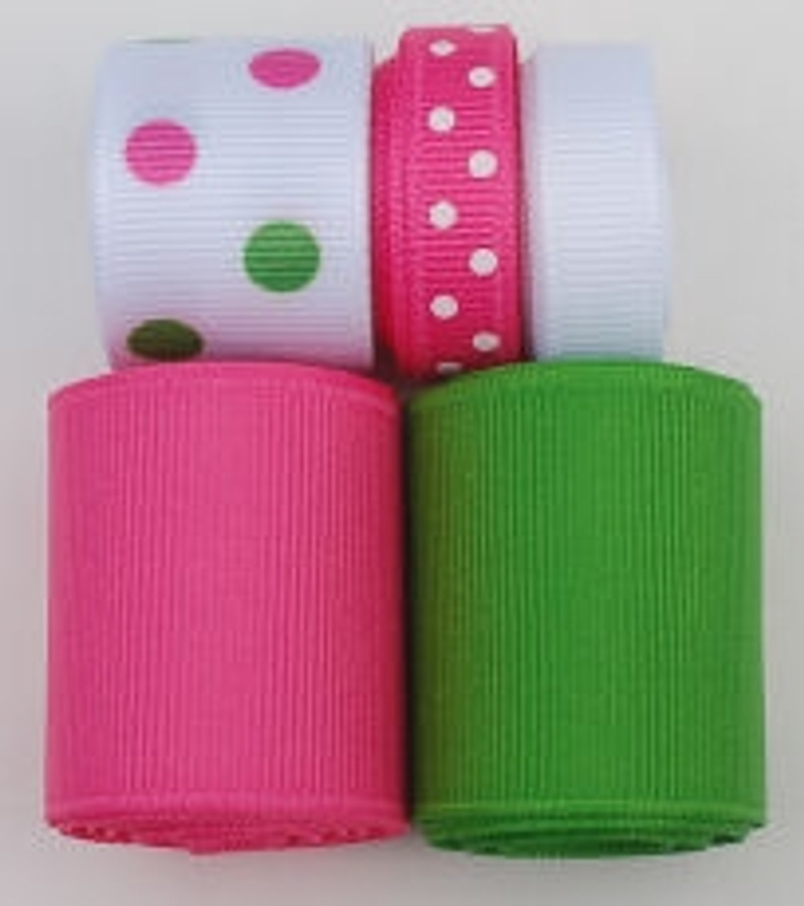 Pink Bows & Dots Grosgrain Ribbon - 1 1/2