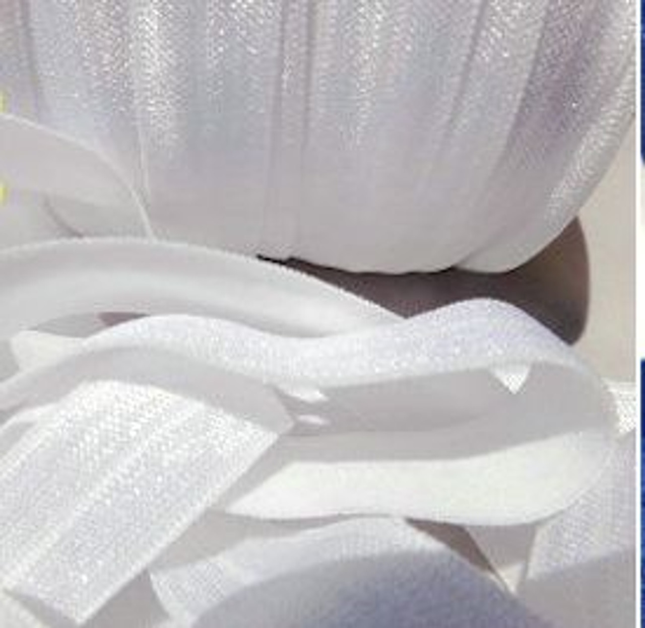 White Fold Over Elastic Ribbon