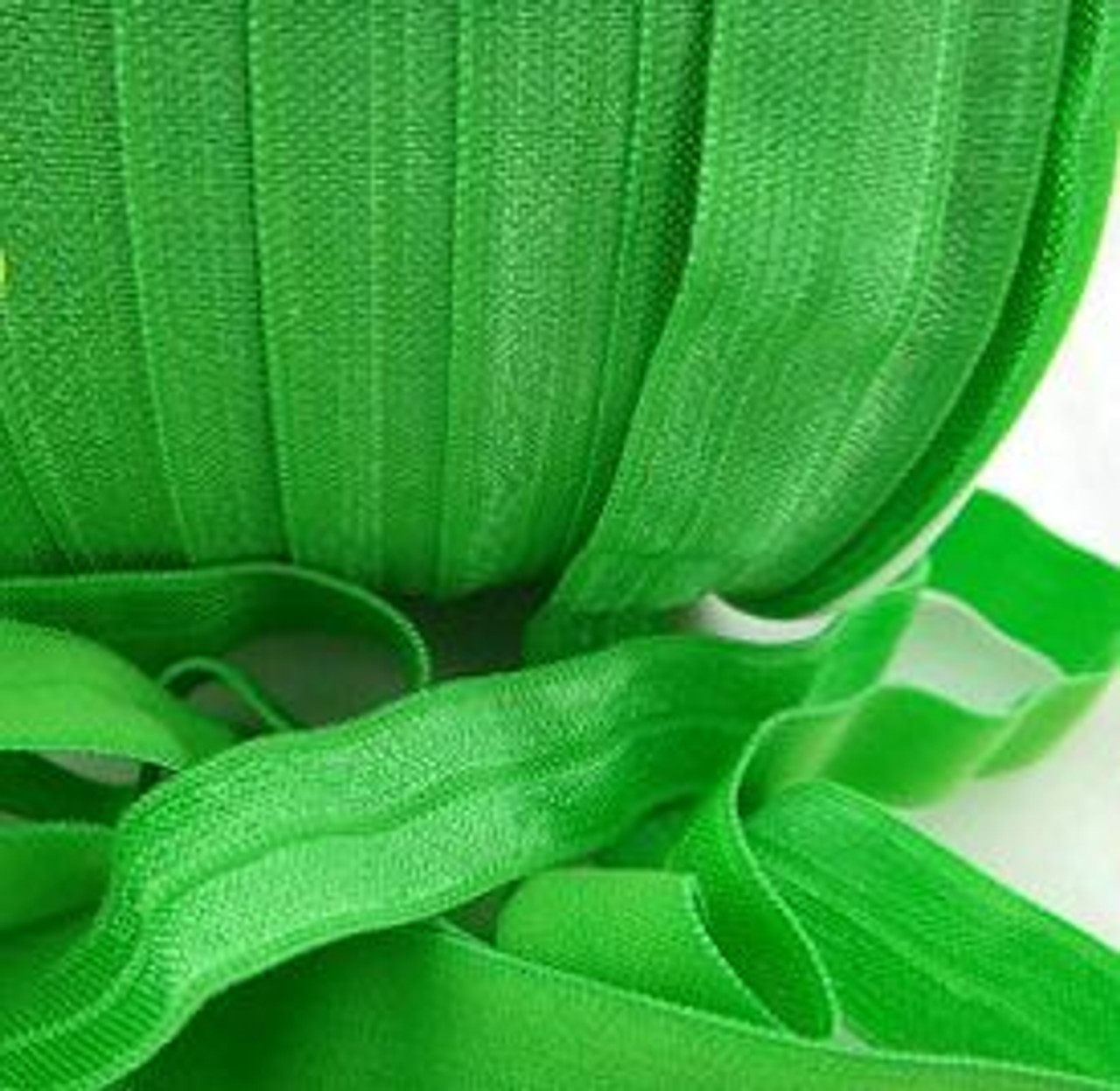 Bright Green Fold Over Elastic Ribbon