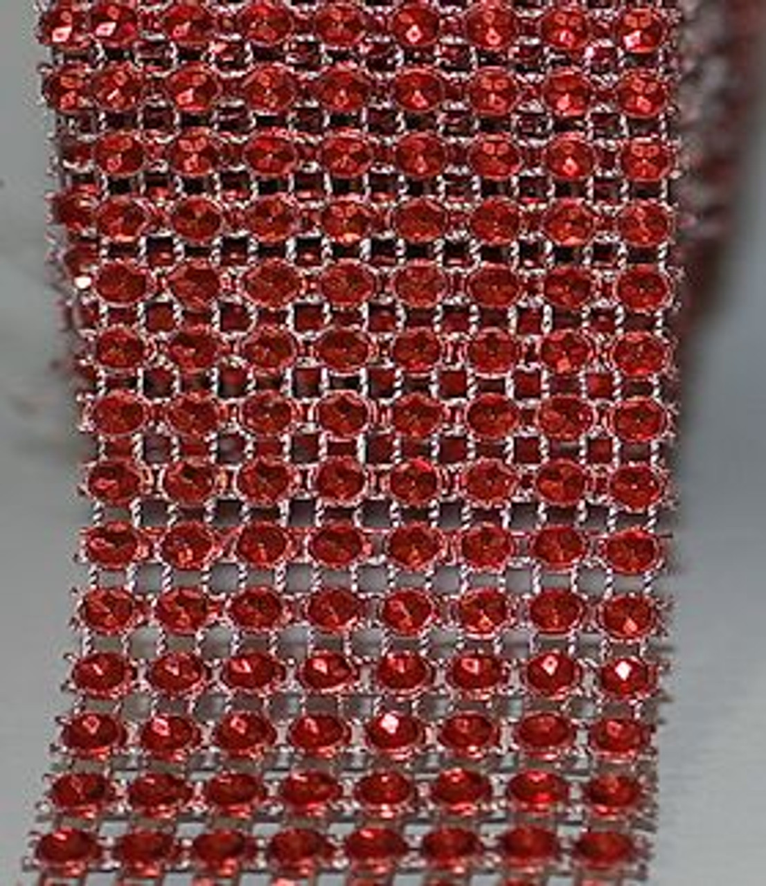 Craft Ribbon, Red Rhinestone Mesh Ribbon