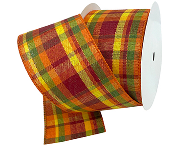 Vivid Autumn Plaid Ribbon Wired - 7799.60/10-620