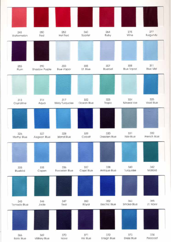 DF Satin Color Card
