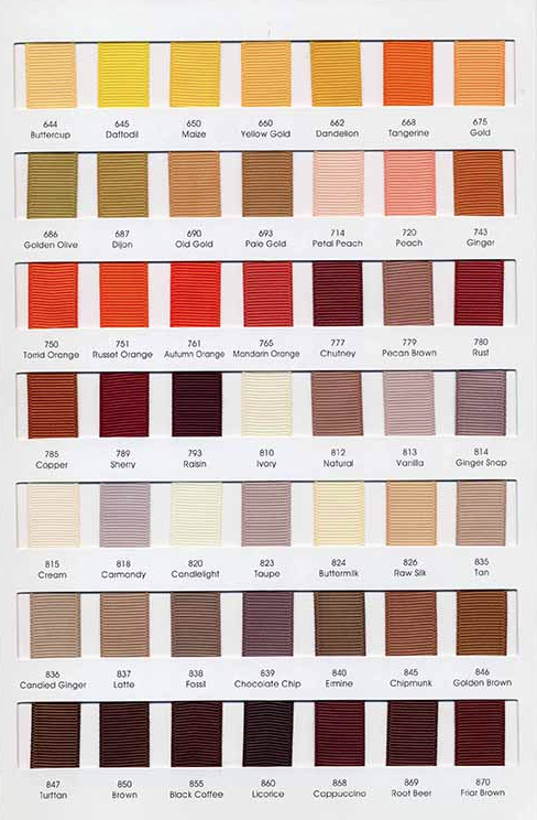 Solid Grosgrain Color Card