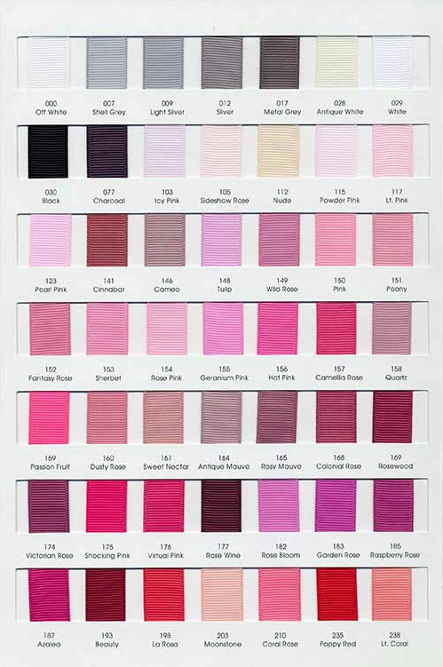 Solid Grosgrain Color Card