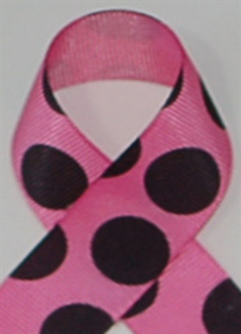 Hot Pink with Black Large Polka Dots