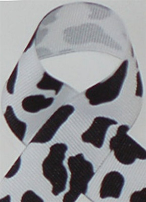 White Cow Print Ribbon