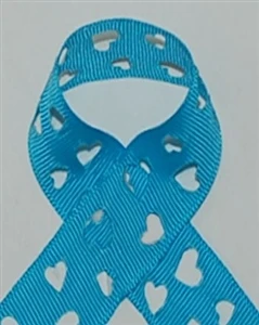 Turquoise Hearts Cut Out Ribbon