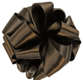 Brown double face satin ribbon