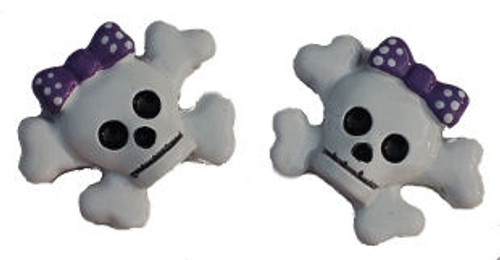 Skull Purple Bow Flat Back Resins