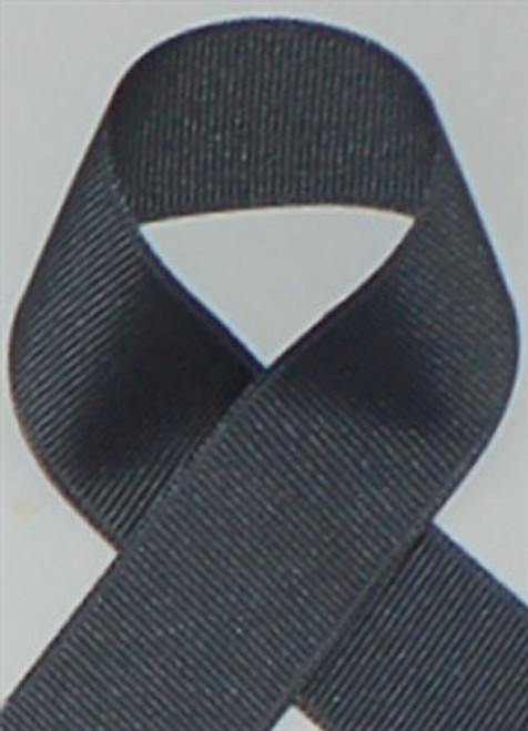 Nylon Grosgrain Ribbon - 1/2 inch - Black