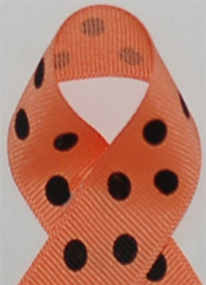 Apricot and Black Polka Dots