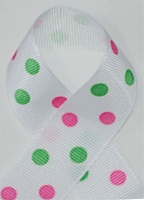 White Hot Pink and Apple Green Polka Dots