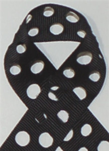 Black Dot Cut Out Grosgrain Ribbon