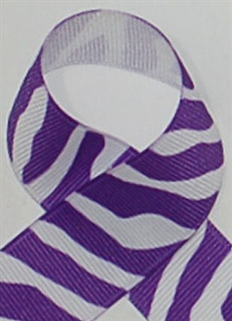 Purple Zebra Printed Ribbon. Great for hair bows, cheer bows,craft ribbon and more