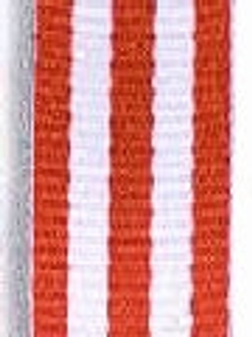 Red And White Striped Grosgrain Awareness Ribbon Pin